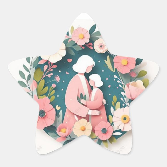 Adesivo Estrela Dia de as mães (Frente)