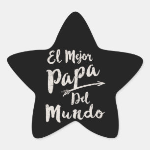 Adesivo Estrela Dia dos pais do EL Mejor Papá Del Mundo Pai