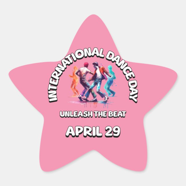 Adesivo Estrela Dia Internacional da Dança: Deslanchar A Batida (Frente)
