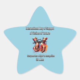 Adesivo Estrela Dia Internacional de Apoio às Vítimas da Tortura.