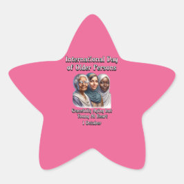 Adesivo Estrela Dia Internacional dos Idosos. 1 de outubro