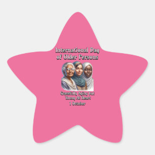 Adesivo Estrela Dia Internacional dos Idosos. 1 de outubro