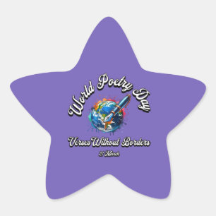 Adesivo Estrela Dia Mundial da Poesia. Versos sem Fronteiras