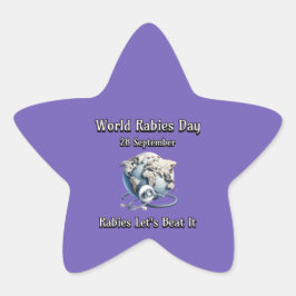 Adesivo Estrela Dia Mundial da Raiva. Raiva Deixa-o bater