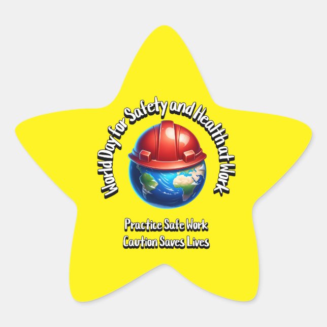 Adesivo Estrela Dia Mundial da Segurança e da Saúde no Trabalho (Frente)