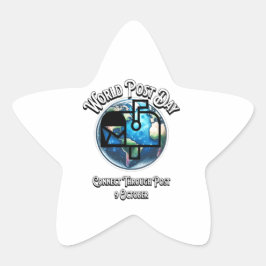 Adesivo Estrela Dia Mundial Poste. Conectar através do Posto