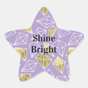 Adesivo Estrela Diamantes Dourados do Chic Purple
