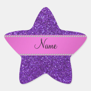 Adesivo Estrela Diamantes roxos conhecidos personalizados do
