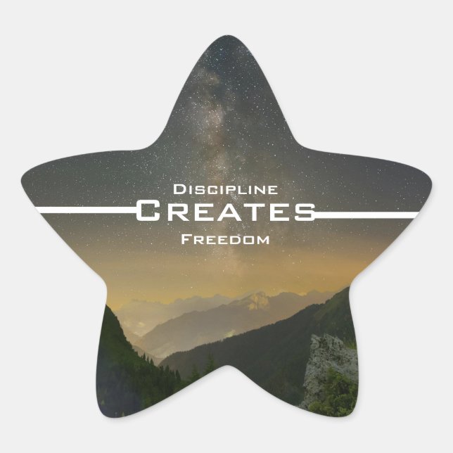 Adesivo Estrela Disciplina Cria Liberdade (Frente)