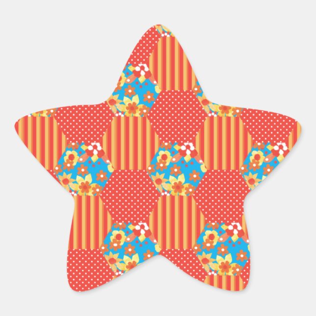 Adesivo Estrela Ditsy Floral, Stripes, Bolinhas (Frente)