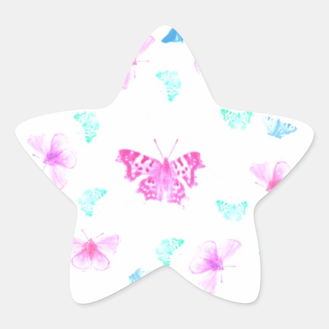 Adesivo Estrela diversão com borboleta (Frente)