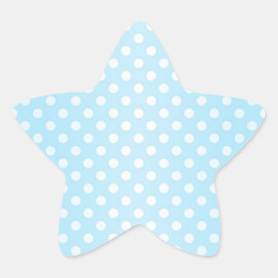 Adesivo Estrela Doce Azul Teal Pálido e Pontos Brancos