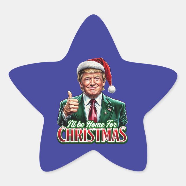 Adesivo Estrela Donald Trump Natal Papai Noel Dói (Frente)
