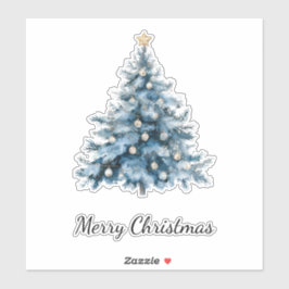 Adesivo Estrela Dourada da Árvore de Natal Azul