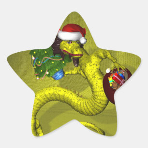 Adesivo Estrela Dragão Amarelo