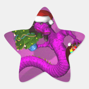 Adesivo Estrela Dragão Rosa