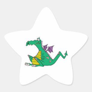 Adesivo Estrela Dragão verde bobo