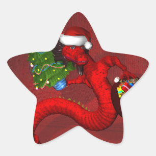 Adesivo Estrela Dragão Vermelho