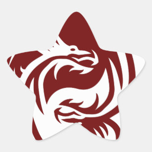 Adesivo Estrela Dragões tribais Yin Yang (customizável)