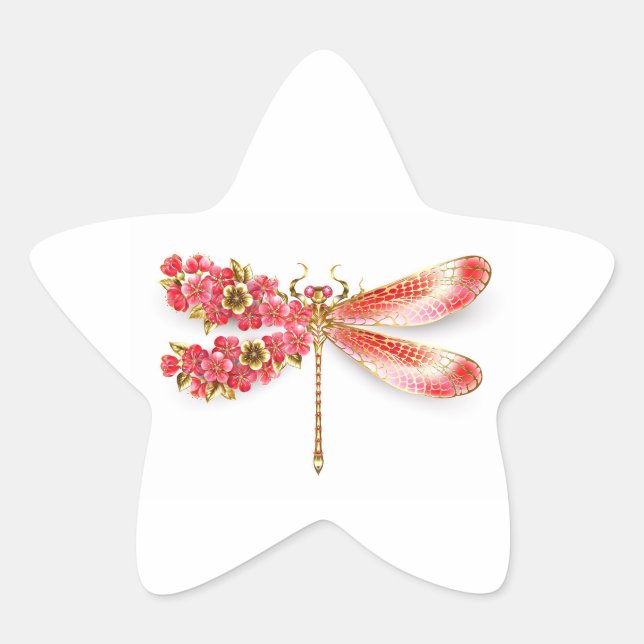 Adesivo Estrela Dragonfly com joalheria sakura (Frente)