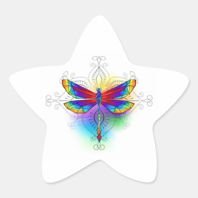 Adesivo Estrela Dragonfly Poligonal (Frente)
