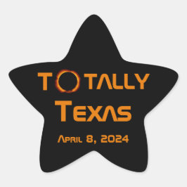 Adesivo Estrela Eclipse Solar Totalmente Texas 2024