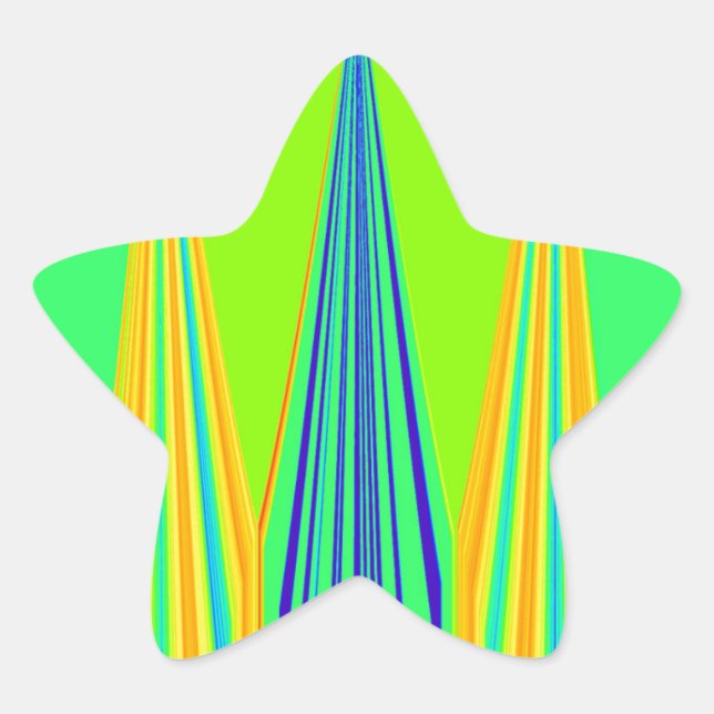 Adesivo Estrela Edgy Geometry Neon Design (Frente)