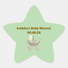 Adesivo Estrela Editable Neutral Baby Shower Star Stickers
