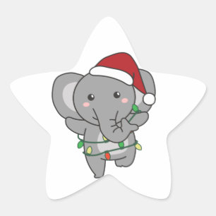 Adesivo Estrela Elefante de Natal - Elefantes - Estrela de Elefant
