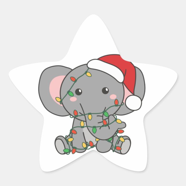 Adesivo Estrela Elefante de Natal - Elefantes - Estrela de Elefant (Frente)