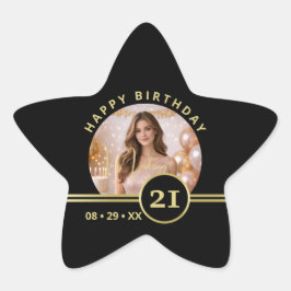 Adesivo Estrela Elegant Gold Signature Monogram with Photo