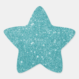 Adesivo Estrela Elegante Aqua Glitter Star