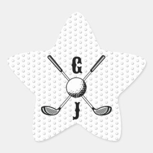 Adesivo Estrela Elegante Minimalista Monograma de Golfe...