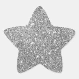 Adesivo Estrela Elegante Silver Glitter Star