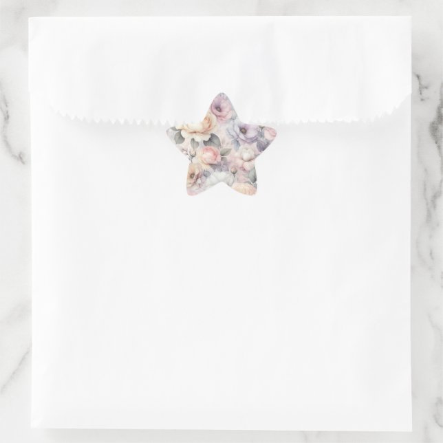 Adesivo Estrela Elegantes Flores de Rosa (Bolsa)