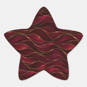 Adesivo Estrela Elegantes Ondas de Mármore Vermelho Borgonha com A