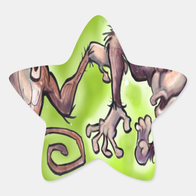 Adesivo Estrela Elfos do Macaco de Natal (Frente)