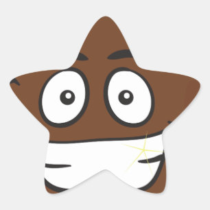 Adesivo Estrela emoji de cocô engraçado