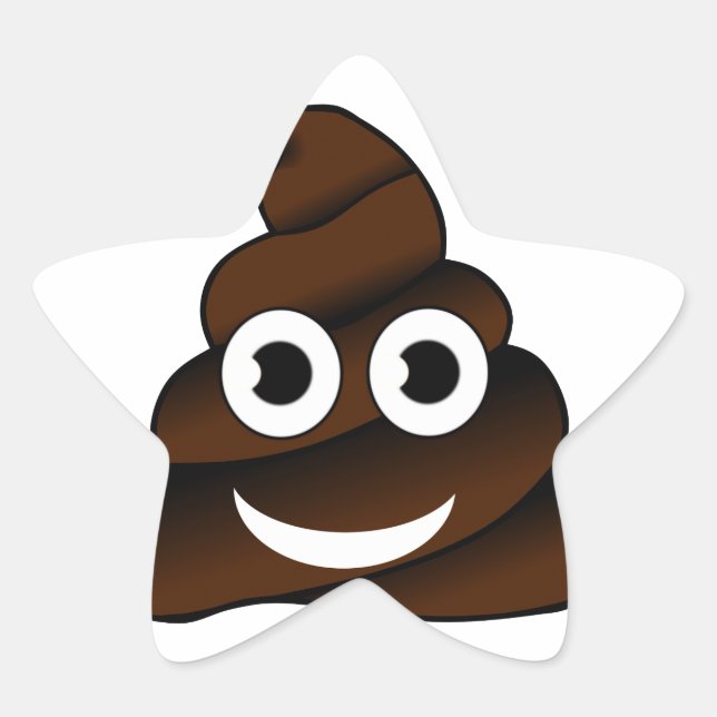Adesivo Estrela emoji de cocô engraçado (Frente)