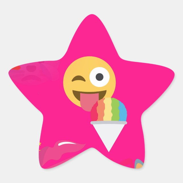 Adesivo Estrela emoji rosa quente (Frente)