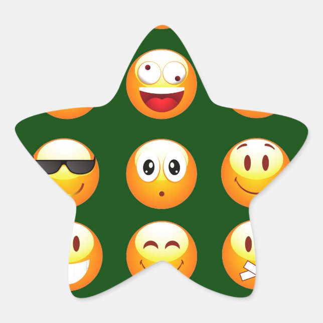 Adesivo Estrela emoji verde-escuro (Frente)