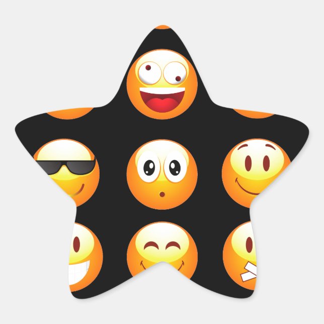 Adesivo Estrela emojis preto (Frente)