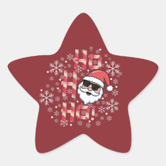 Adesivo Estrela Enfeite de estrela de Natal do Papai Noel retrô le