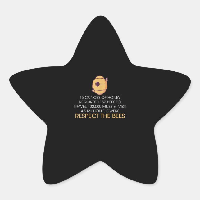 Adesivo Estrela Engraçada Bee Hive Gift | Presentes De Abelhas De  (Frente)