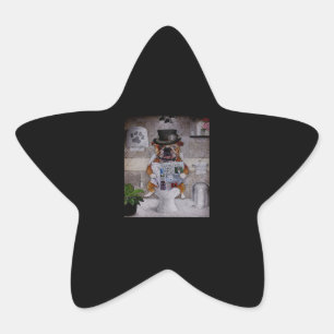 Adesivo Estrela Engraçado Bulldog Está Lendo Notícias   Present