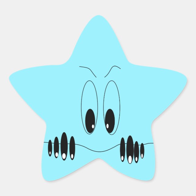 Adesivo Estrela Engraçado com olhos curiosos - personalizável (Frente)