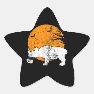 Adesivo Estrela Engraçado Rhino Pumpkin Halloween Dar presente na