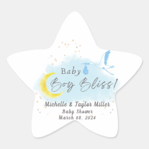 Adesivo Estrela Entrega Especial de Stork Dourada Starlit Baby Boy
