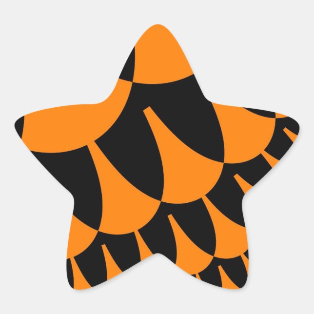 Adesivo Estrela Escalas Laranja e Preta (Frente)