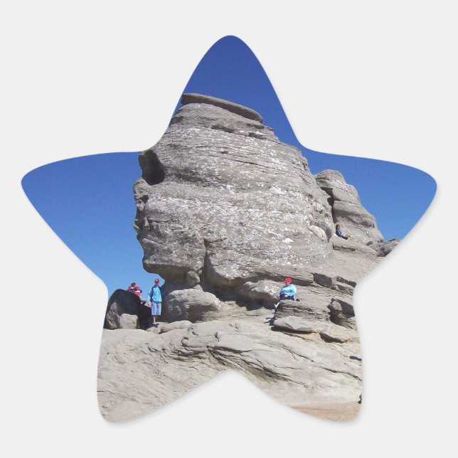 Adesivo Estrela Esfinge de Bucegi Mts, legal megalith na Romênia (Frente)